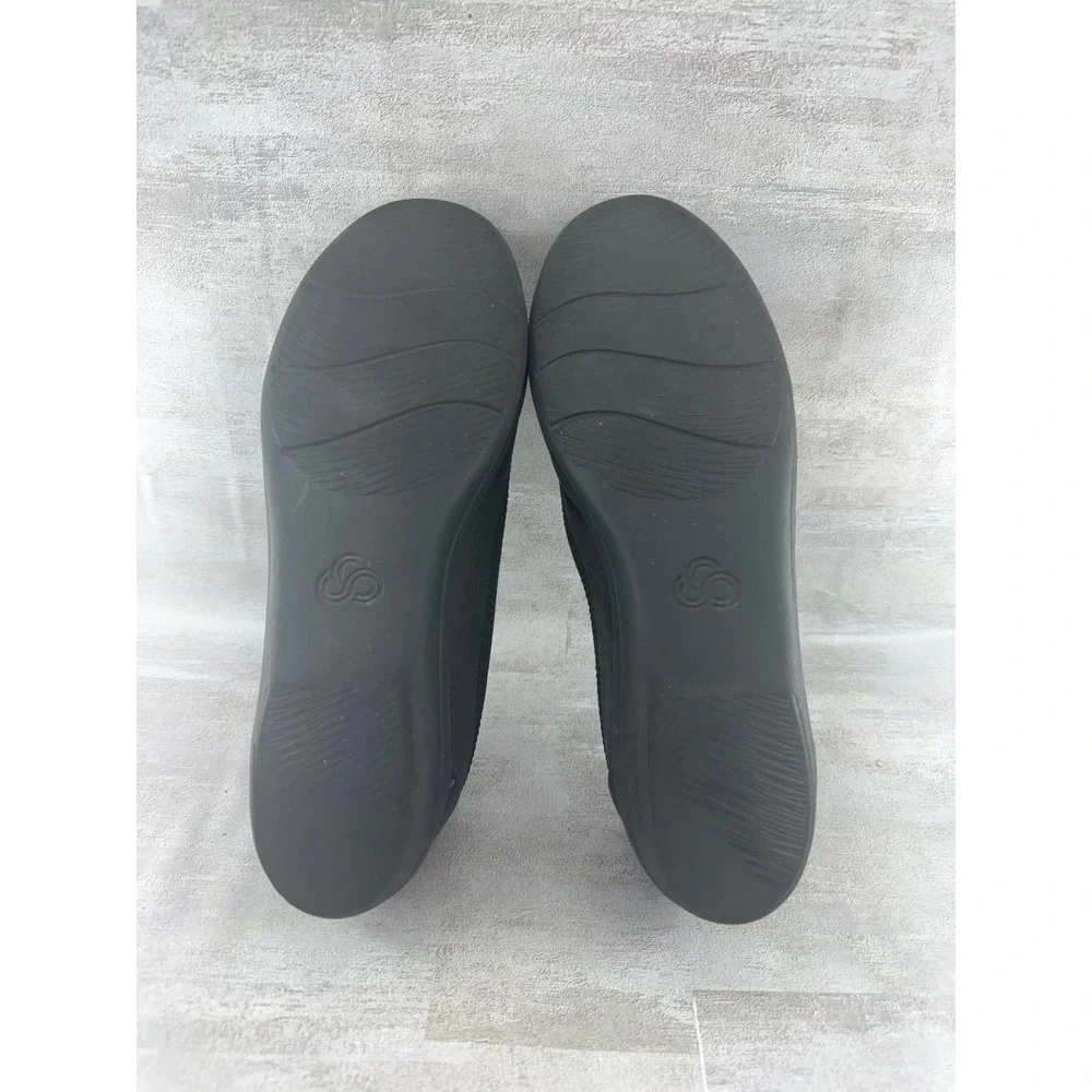 Clarks Cloudsteppers Sillian 2.0 Cora Black Slip On Flats Women Sz 7.5M